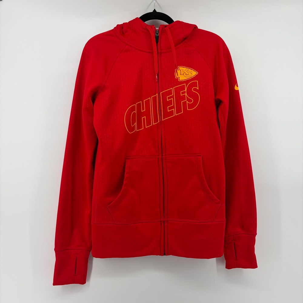 Nike Kansas City Chiefs Therma-FIT Full Zip Hoodie Red 656485-657 Womens XS